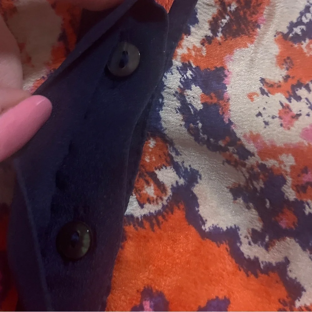 Anthropologie Vanessa Virginia Silk Finn Tank in Orange Size M EUC - Picture 6 of 9